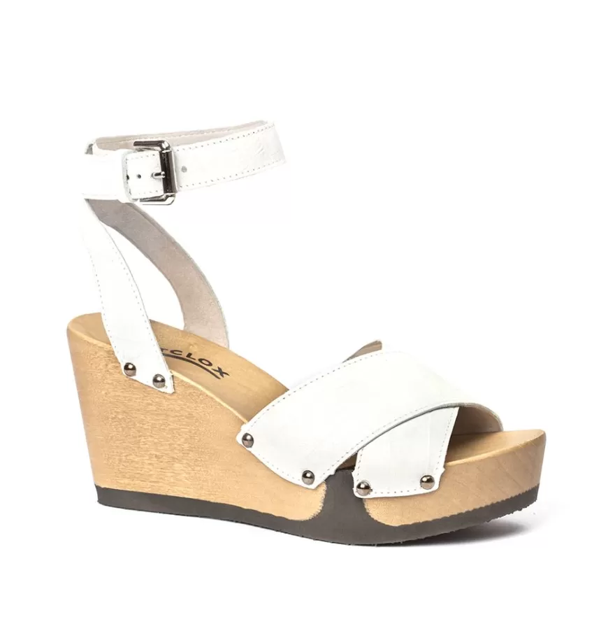 Sandals<SOFTCLIX Abbie Crocoprint White