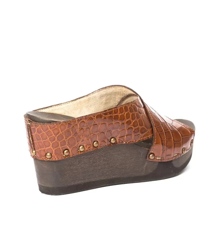 Sandals<SOFTCLIX Alena Crocoprint Brown