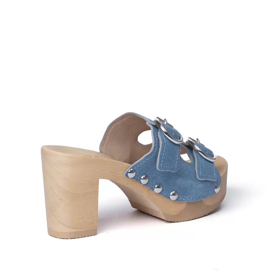 Mules<SOFTCLIX Evi Jeanslook Blue (Nature)