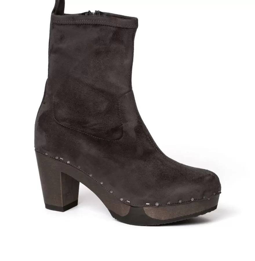 Booties<SOFTCLIX Fabia Vegan Velour Effect Grey (Dark)