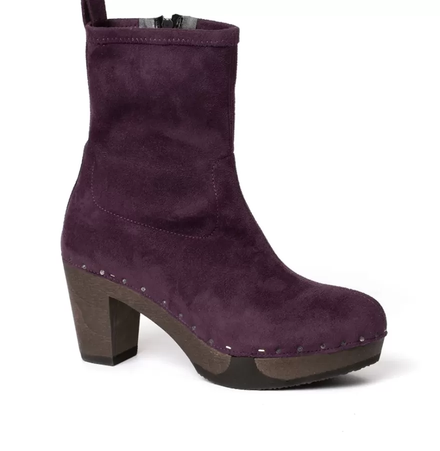 Booties<SOFTCLIX Fabia Vegan Velour Effect Viola (Dark)