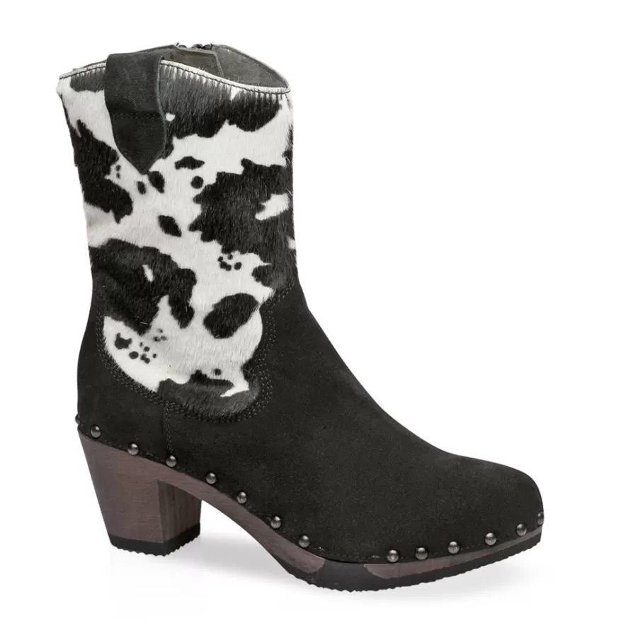 Booties<SOFTCLIX Gladys Cashmere/Animalprint Black/Cow