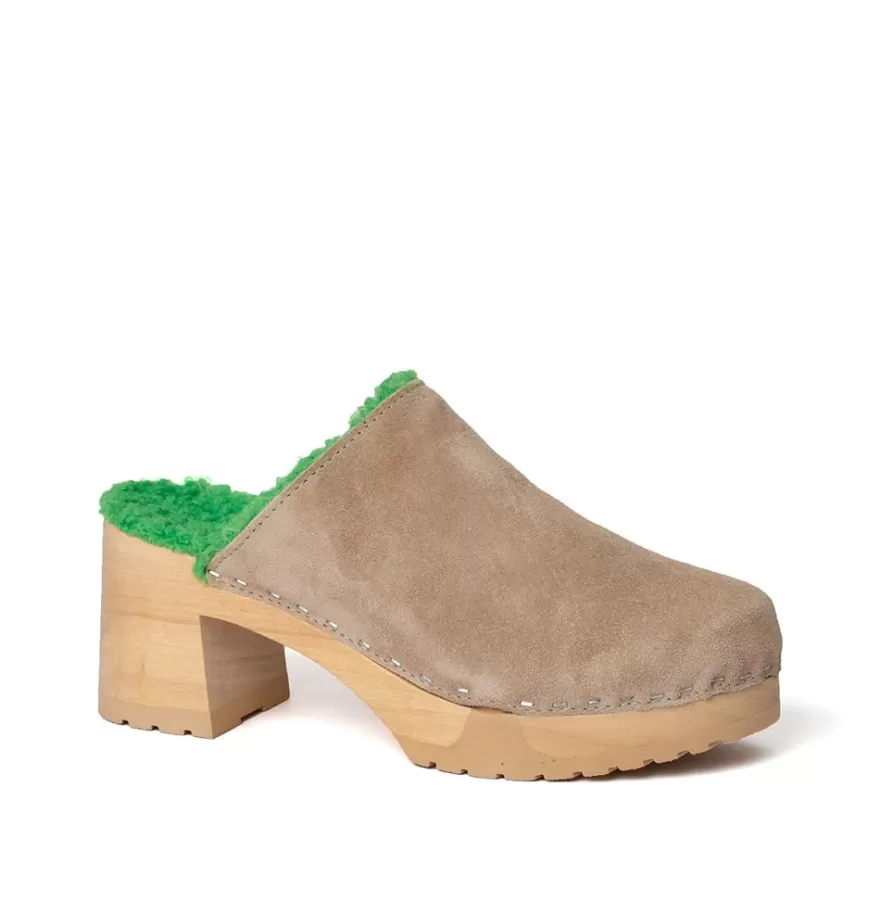 Clogs<SOFTCLIX Hanja Cashmere/Plush Taupe/Green (Nature)