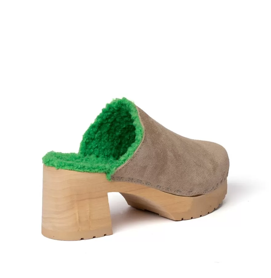 Clogs<SOFTCLIX Hanja Cashmere/Plush Taupe/Green (Nature)