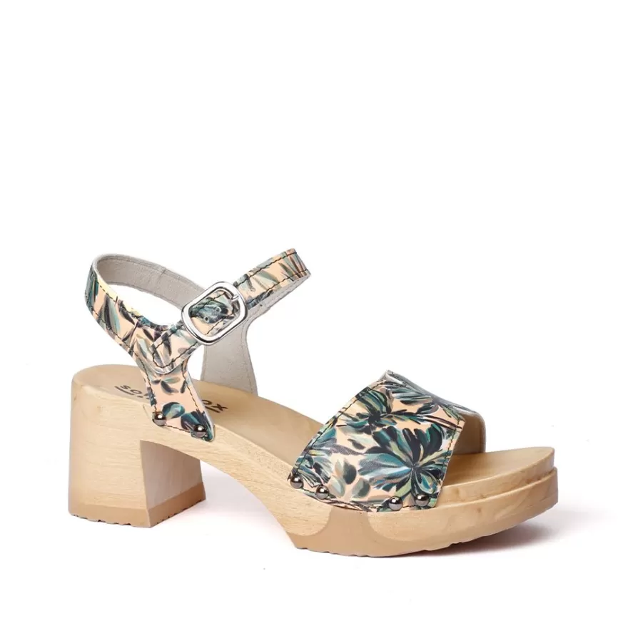 Sandals<SOFTCLIX Hanny Flower Green (Nature)