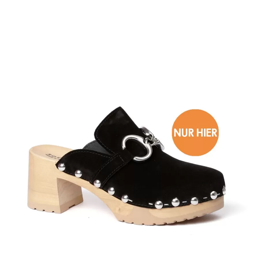 Clogs<SOFTCLIX Hira Cashmere Black (Nature)