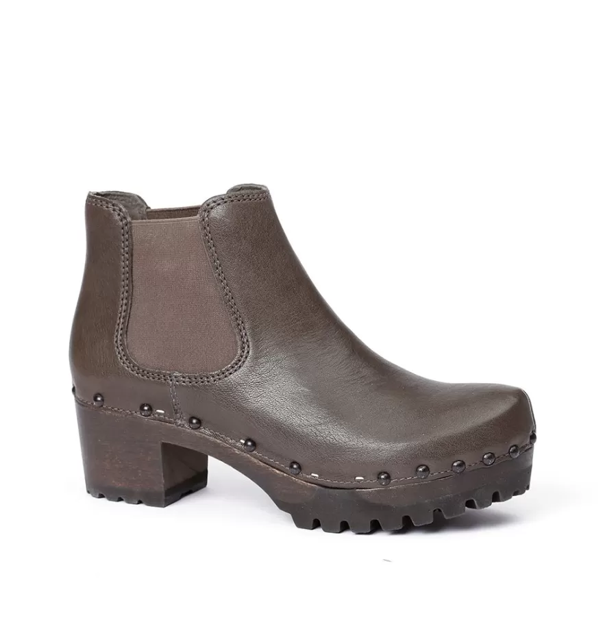 Booties<SOFTCLIX Isabelle Washed Nappa Dark Grey