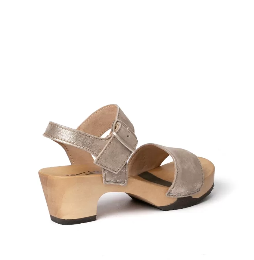 Sandals<SOFTCLIX Kea Shiny Cashmere Olive Gold (Hazelnut)