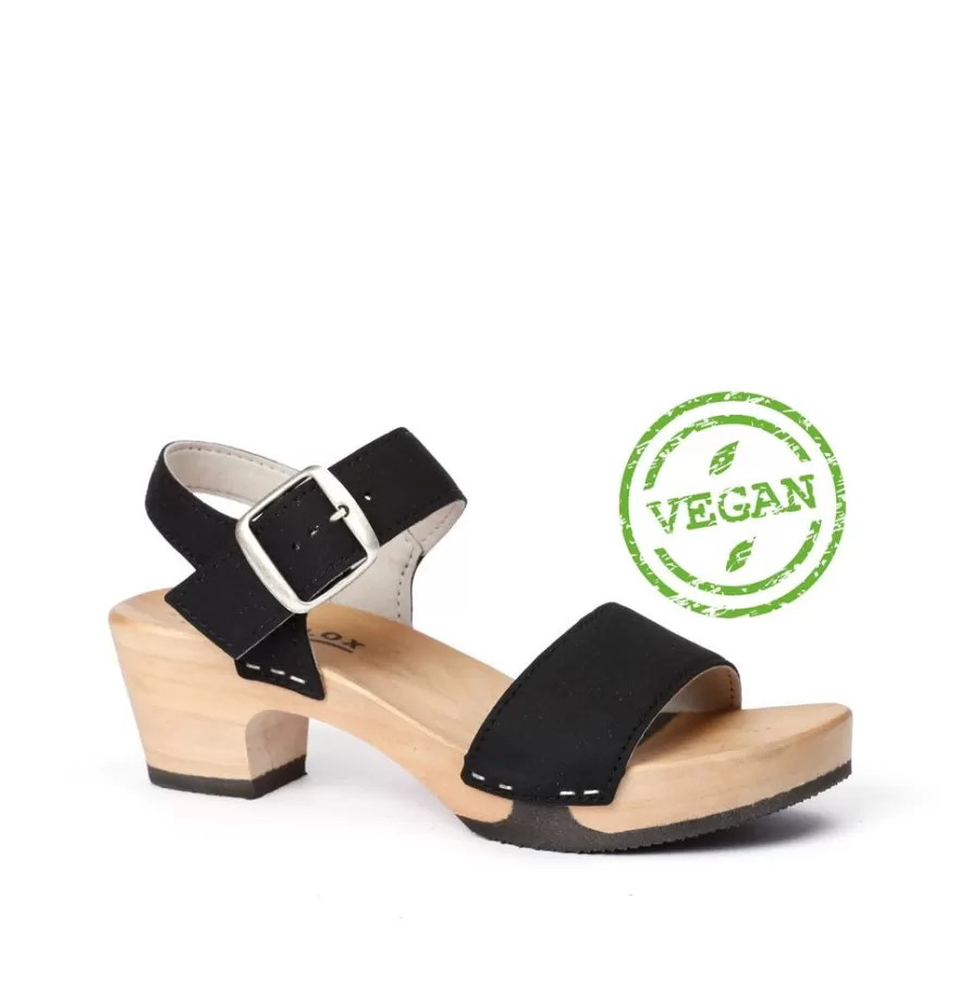 Sandals<SOFTCLIX Kea Vegan-Suedes Black (Hazelnut)