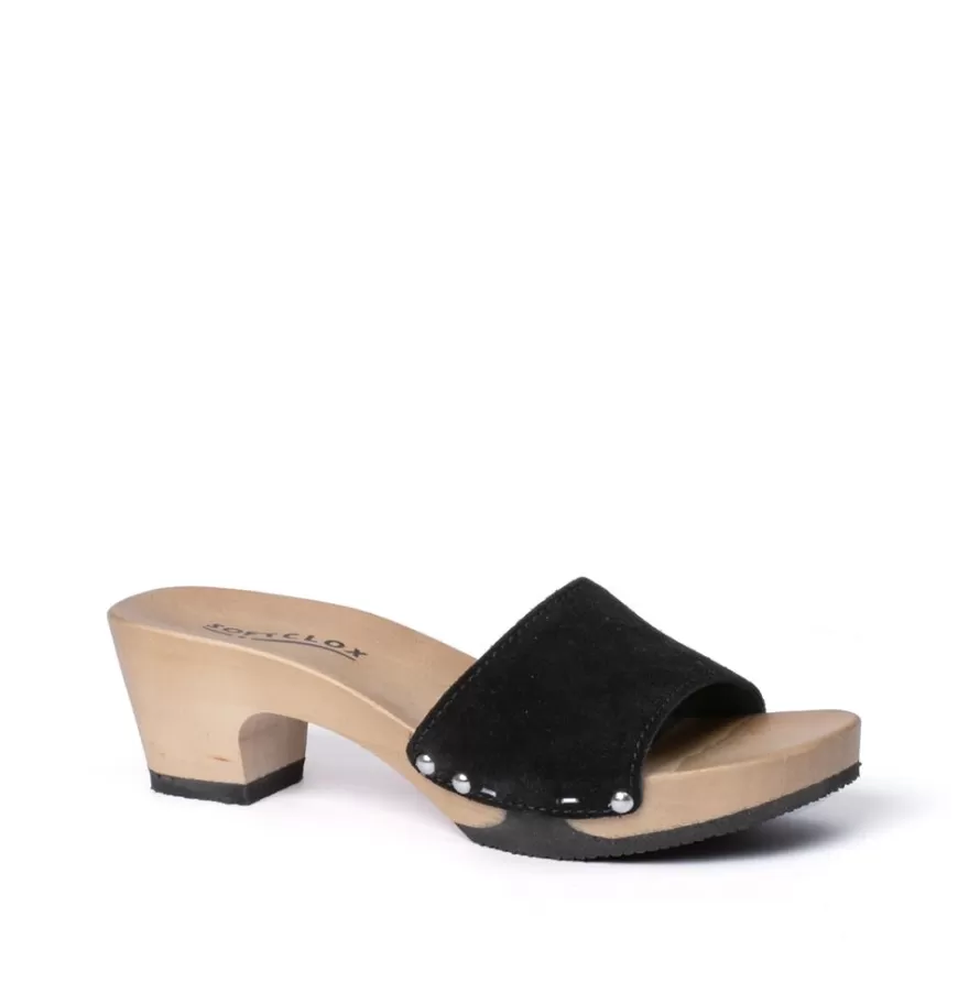 Mules<SOFTCLIX Kelly Cashmere Black/Silver (Hazelnut)