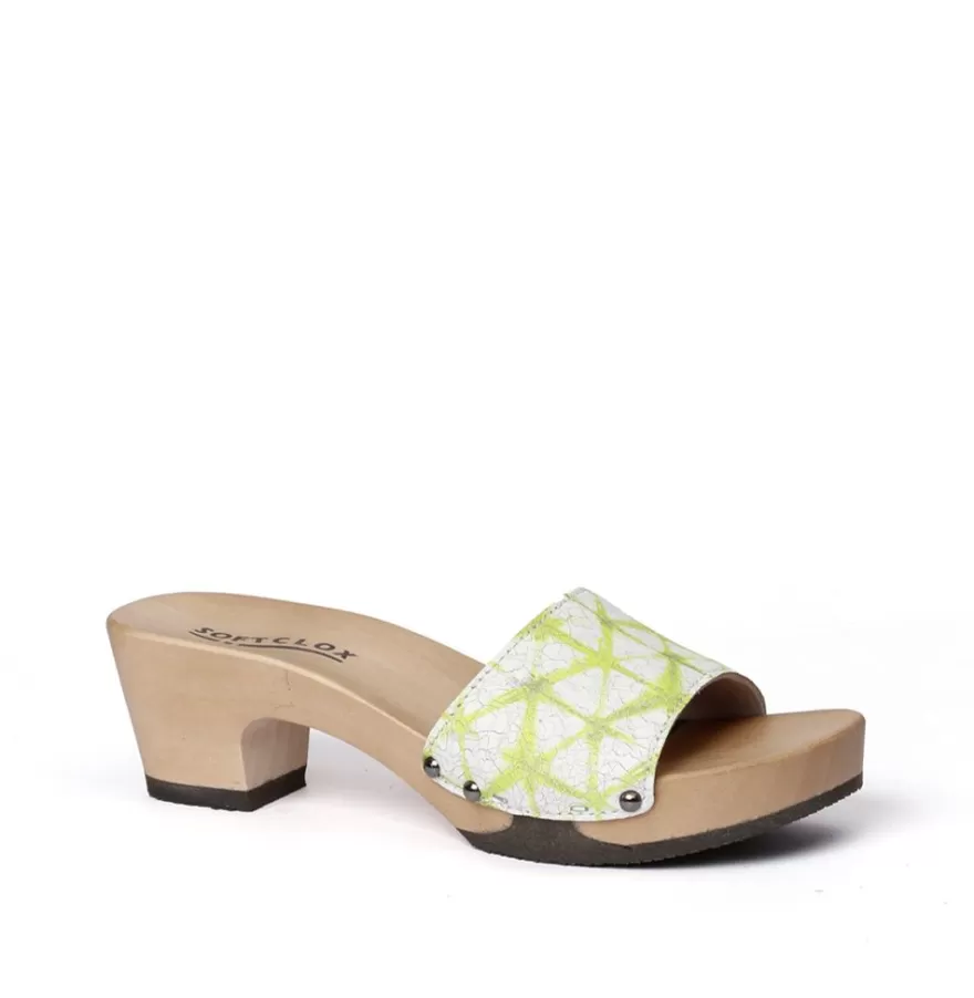 Mules<SOFTCLIX Kelly Web Neongreen (Hazelnut)