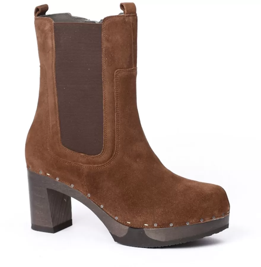 Booties<SOFTCLIX Laurentia Cashmere Brandy