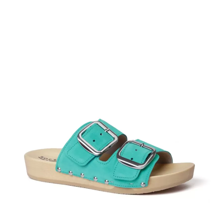 Mules<SOFTCLIX Lena Cashmere Turquoise (Nature)