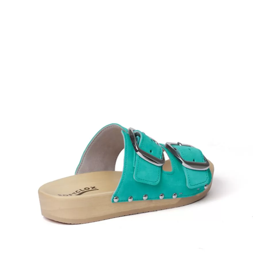 Mules<SOFTCLIX Lena Cashmere Turquoise (Nature)