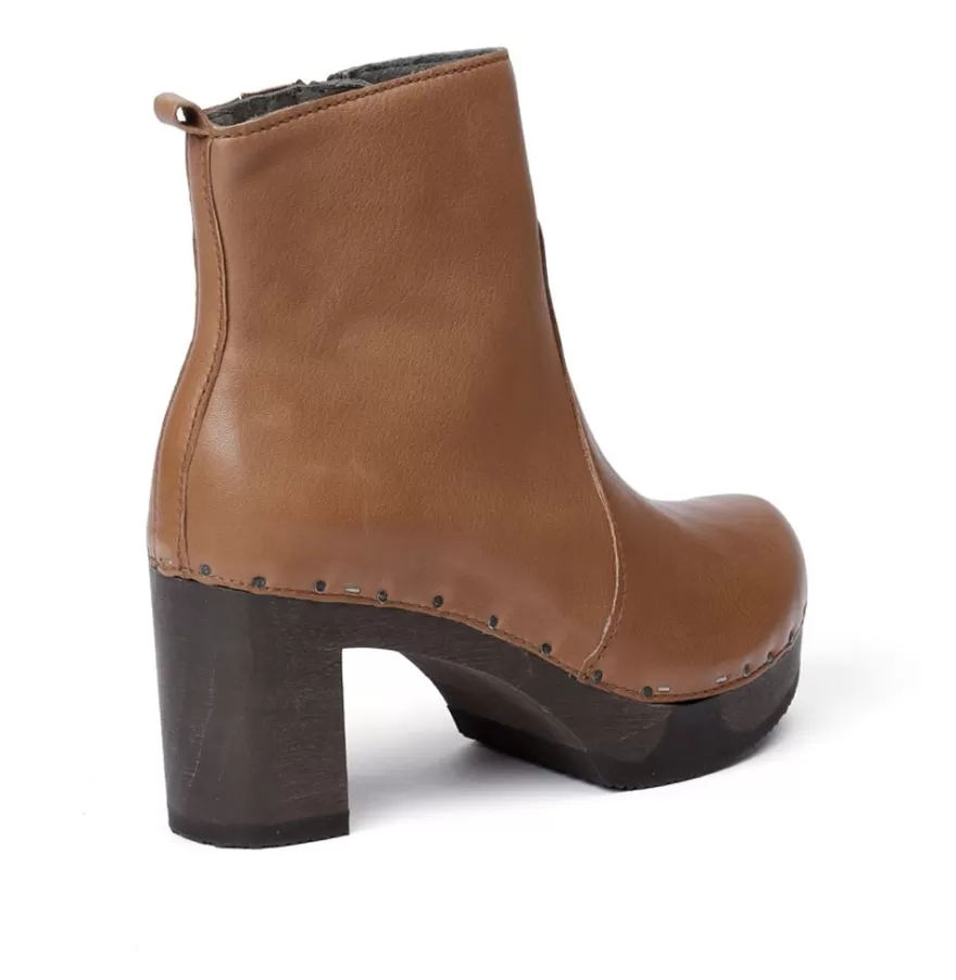 Booties<SOFTCLIX Loretta Washed Nappa Camel