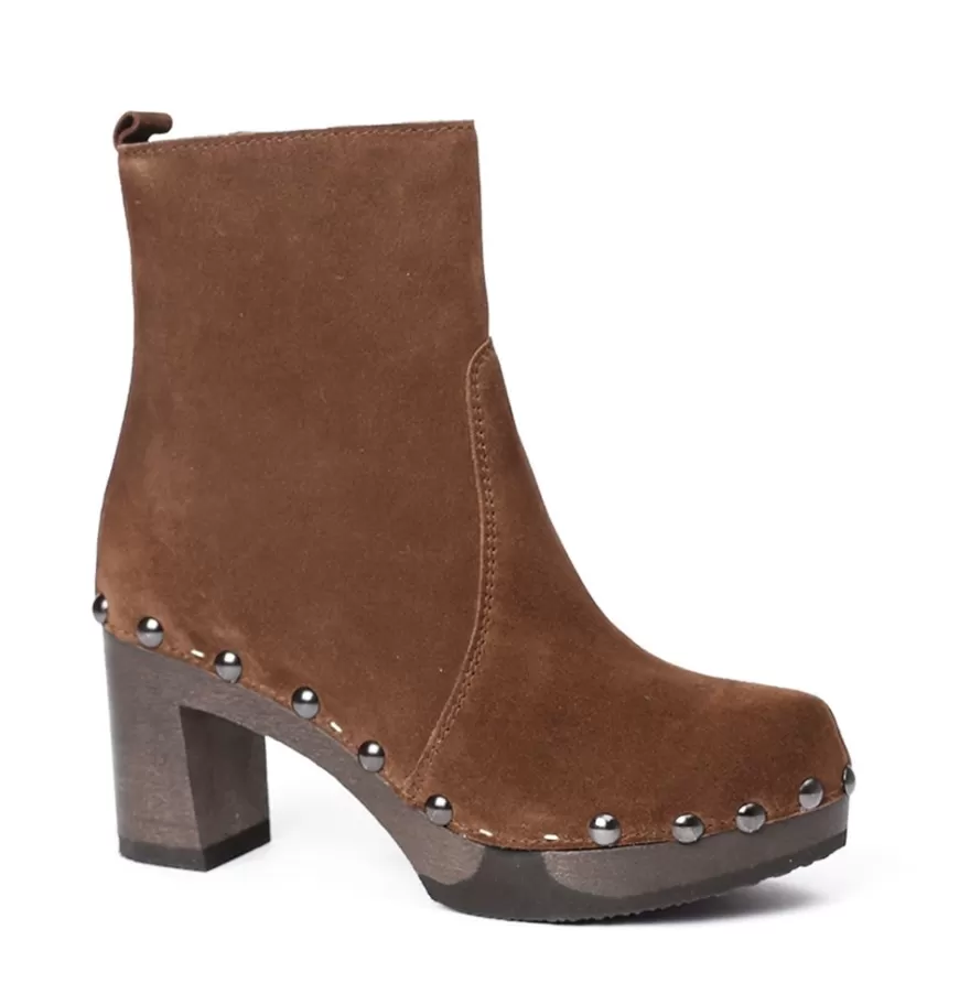 Booties<SOFTCLIX Lotty Cashmere Brandy