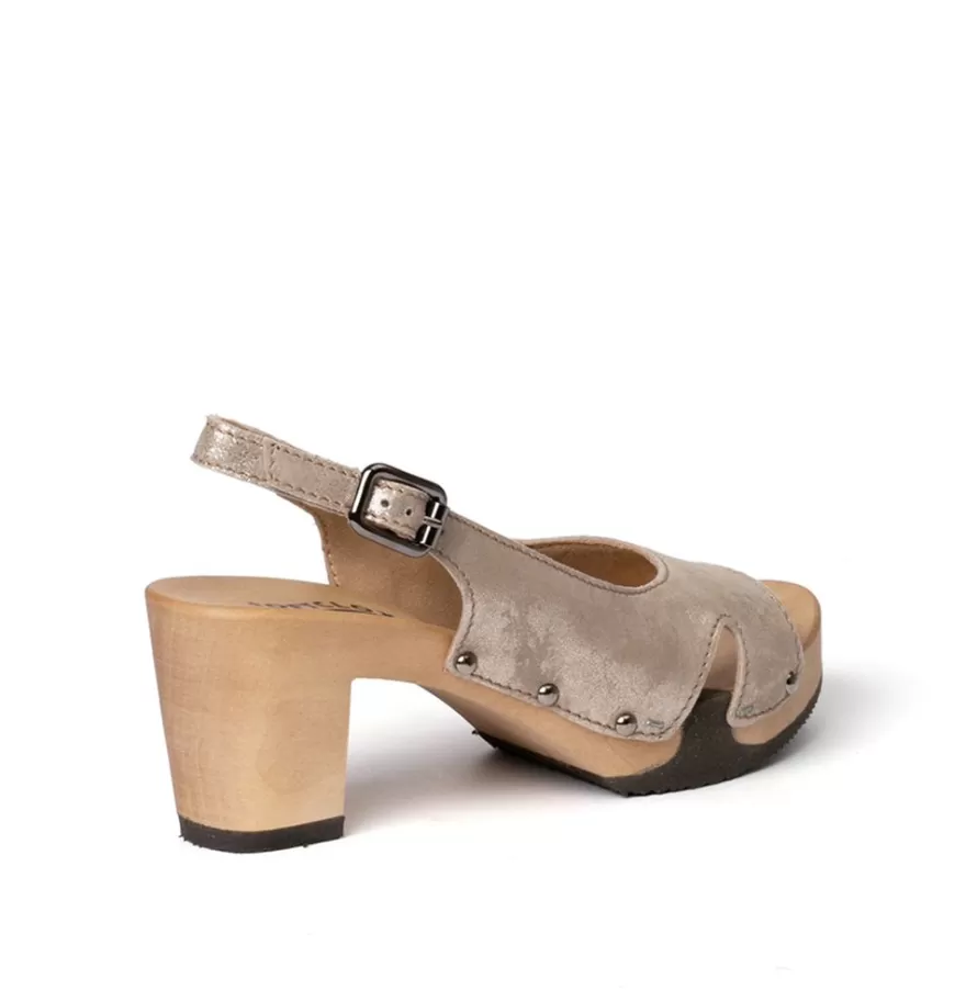 Sandals<SOFTCLIX Raike Shiny Cashmere Olive Gold (Hazelnut)