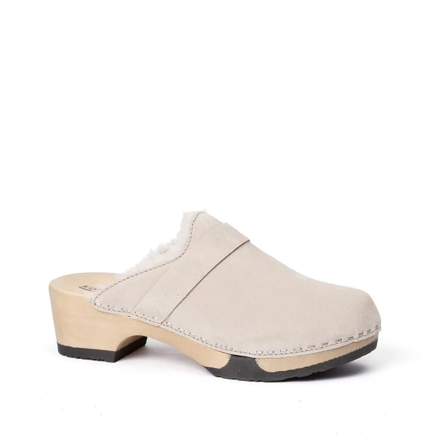 Clogs<SOFTCLIX Taira Cashmere/Lambskin Linen (Hazelnut)