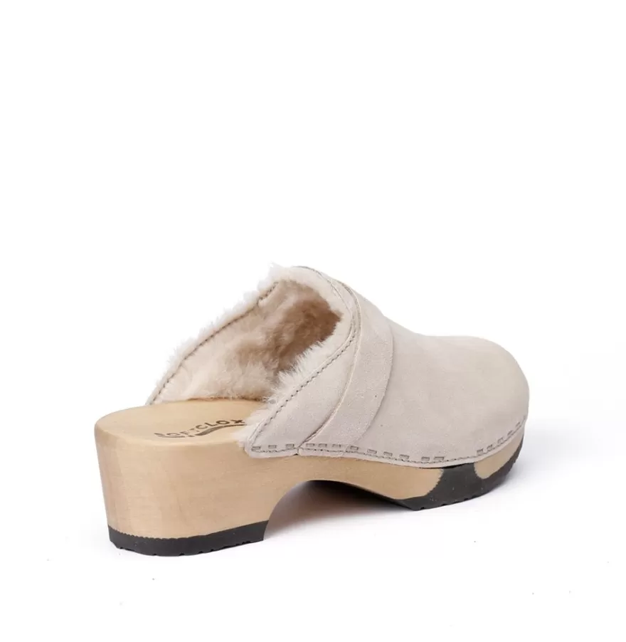 Clogs<SOFTCLIX Taira Cashmere/Lambskin Linen (Hazelnut)