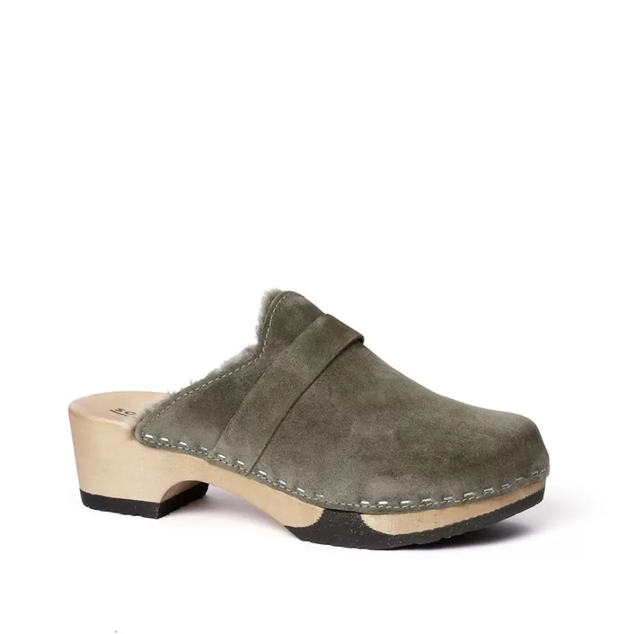 Clogs<SOFTCLIX Taira Cashmere/Ls Olive (Hazelnut)