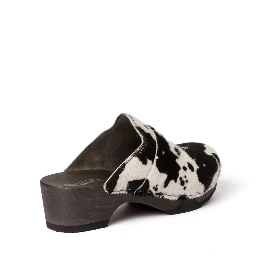 Clogs<SOFTCLIX Tamina Animalprint Cow Black (Dark)