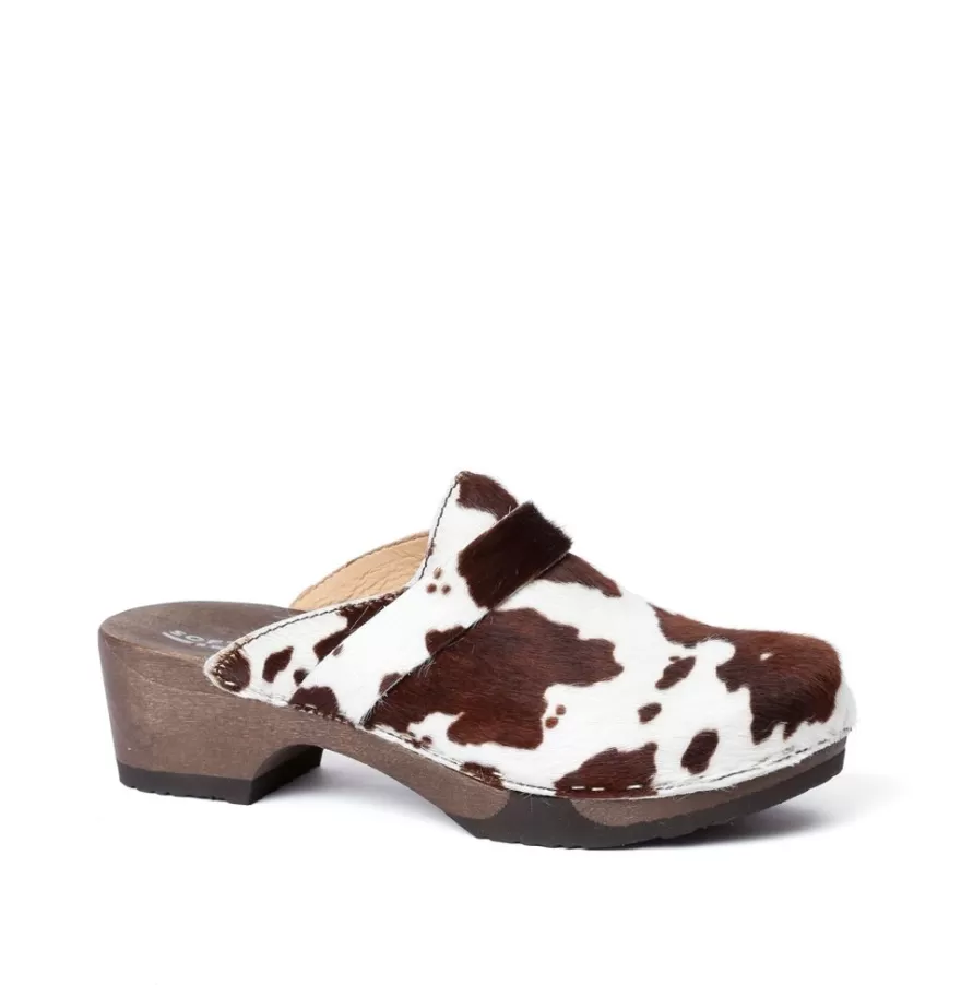 Clogs<SOFTCLIX Tamina Animalprint Cow (Dark)