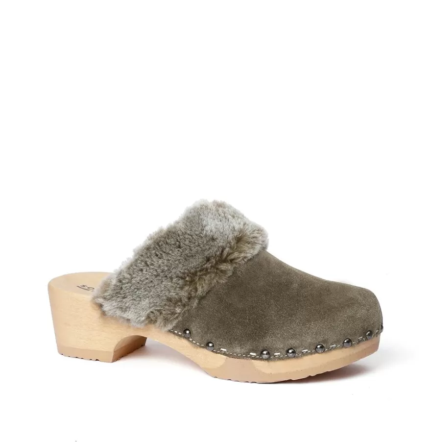 Clogs<SOFTCLIX Tizia Cashmere/Ls Olive (Nature)